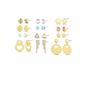 New Kensie 12 Pair Mixed Stone Earring Set